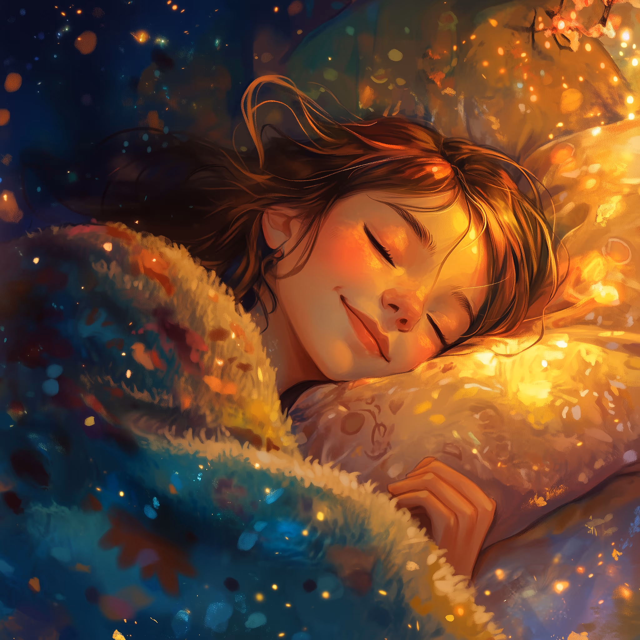 Person resting peacefully